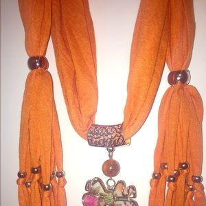 Pendant Necklace Scarf Charm Jewelry Necklace